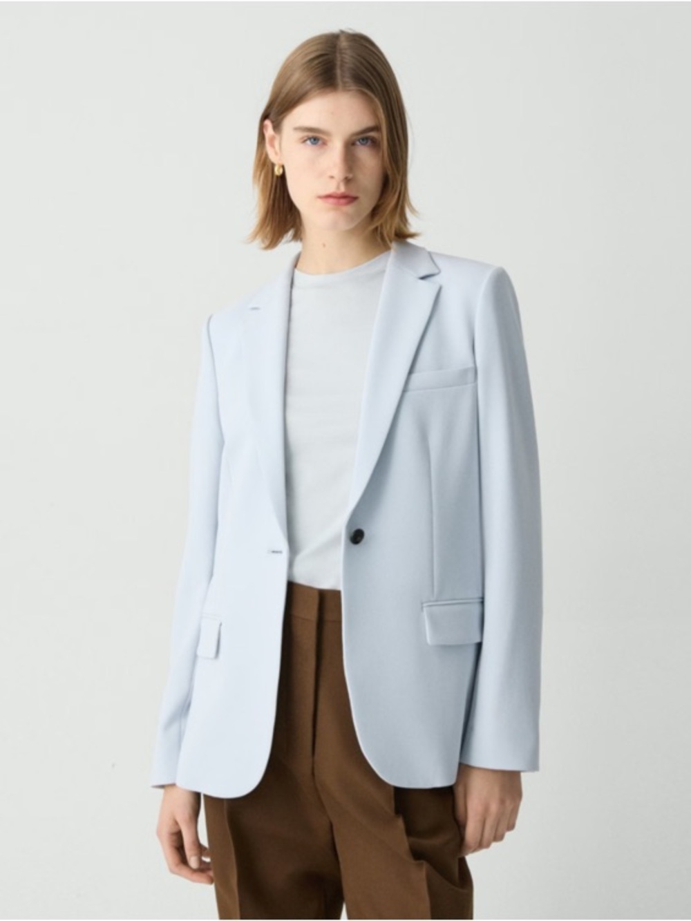 EUC like new Theory Staple Blazer in admiral crepe size 12 pearl blue